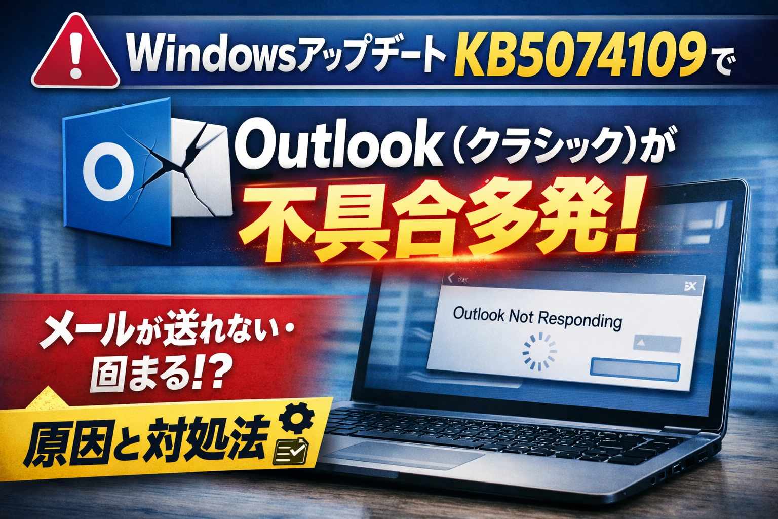 Windowsアップデートによるoutlookの不具合